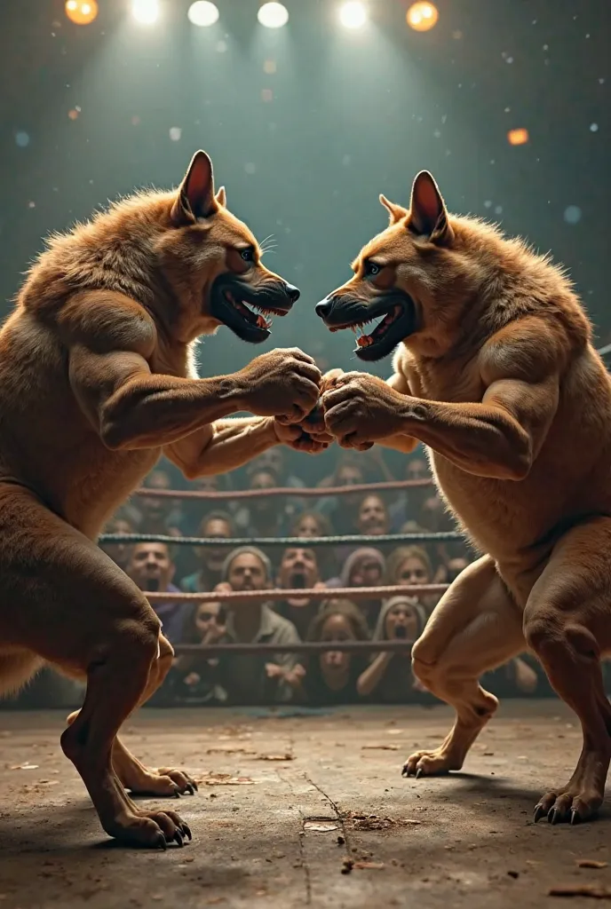 Create a boxing dog fight 