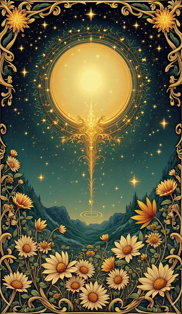 A highly detailed woodblock illustration that exudes a bright, serene and mystical ambience, where an alchemical philosophical Egg appears exuberantly among the stars of the sky in the center of the image. The central figure, alchemical philosophical egg. ...