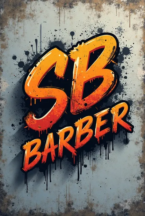 Make a barber logo that says sb barber, All together graffiti style