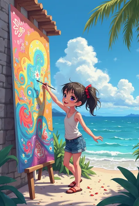 A  from anime half the coast painting the wall