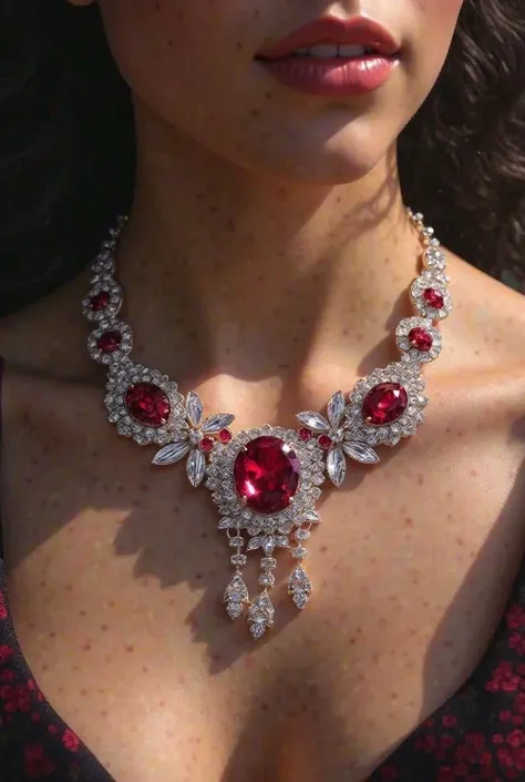 Create a diamond and ruby necklace with the inscription LA COGNA FC