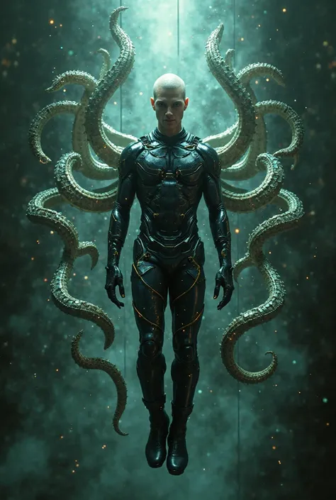 Matrix-style male character with multiple tentacles and levitating powers