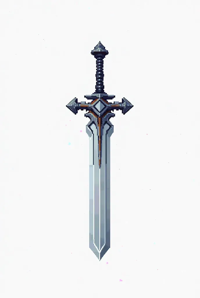 Create a pixel art sword with a white background to use for a game