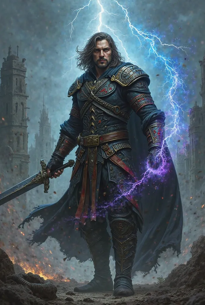 A powerful 22-year-old wizard with a strong and muscular appearance, inspired by the universe of The Witcher. He has an oval face, intense green eyes and wavy brown hair (2b), in addition to a goatee that reinforces its imposing appearance.

He wears reinf...