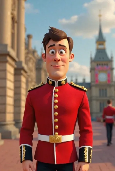 Animated image for meme of a British soldier in a red suit 