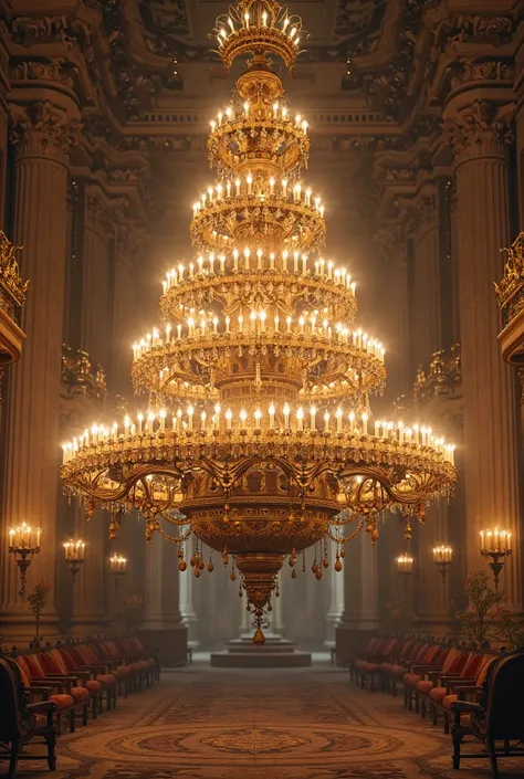 Large chandelier found in room