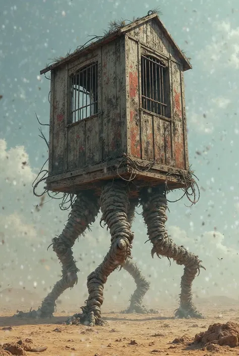 A old cage on monster legs 