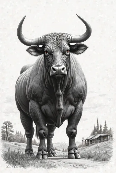 An ox drawing