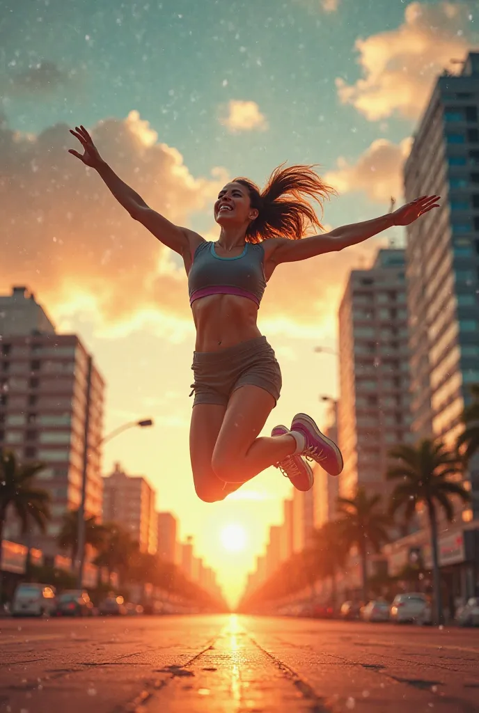 woman jumping