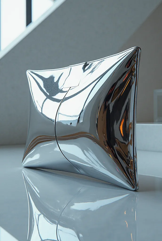  futuristic abstract metallic high shine glossy mirror like clutch bags