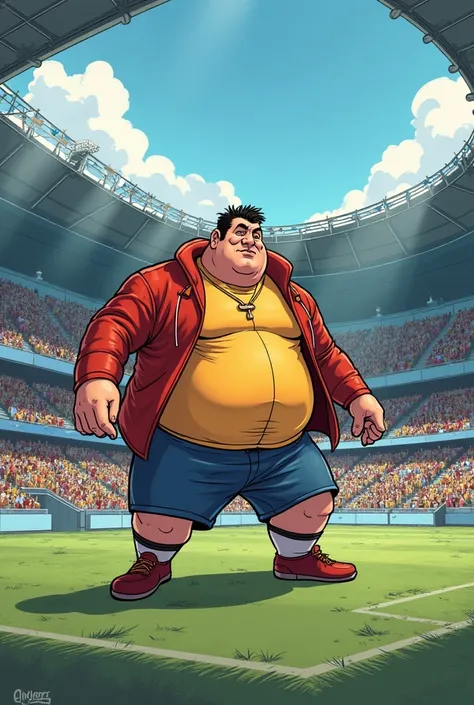 Just change the background to a soccer stadium and make the thief look a bit thicker but still comic accurate simple and the shape round