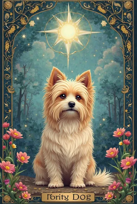 Create a complete tarot deck with illustrations of cute Shorkie dogs. With all the elements and symbols of the tarot 