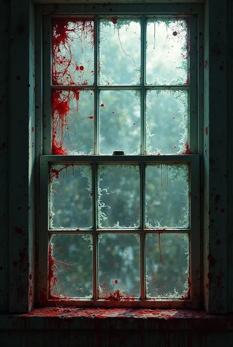 Image of a bloody window