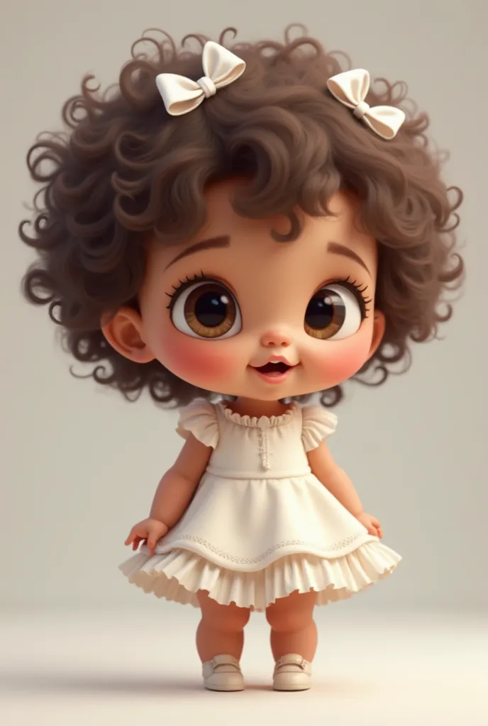 The character (baby) In cartoon type Fanddy designer the following physical characteristics:
	• Large, expressive eyes,  with an attentive and curious eye .
	• Curly hair , mas hairstyles .
	• Light, slightly brown skin,  with slightly pink cheeks .
	• Sma...