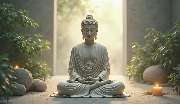 An image of the Buddha sitting in meditation