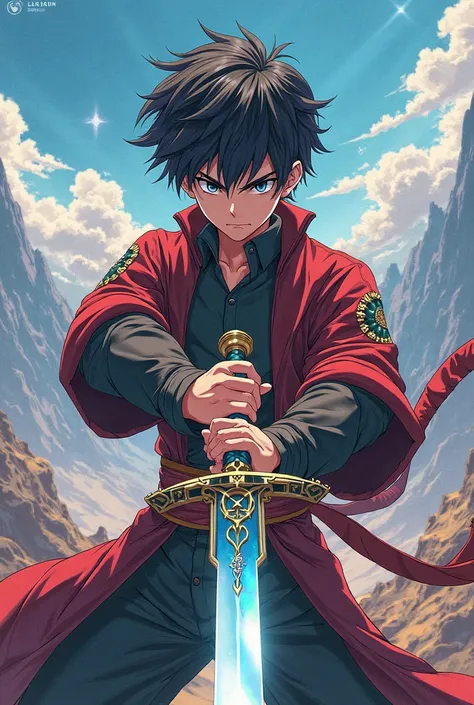 Character: man with a sword, Young and in anime