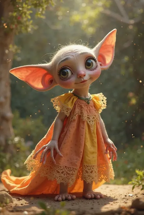 Dobby wearing a dress and makeup