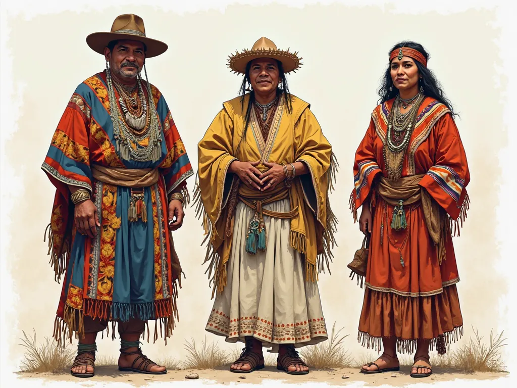 create a drawing-style image that represents the demands of indigenous peoples, Montubios and Afro-descendants of Ecuador
(indigenous men usually wear ponchos, leather hats and shoes, And the women wear embroidered blouses, long skirts and headbands) ( The...