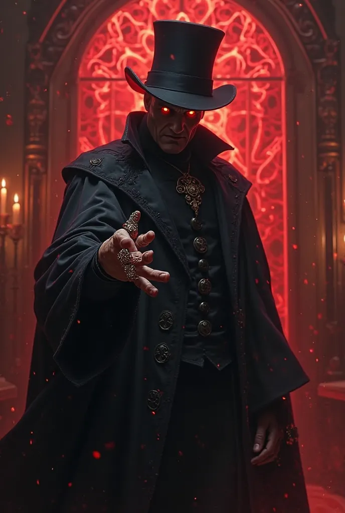  Make a villain , A blood wizard, Wear a top hat, He attaches to his enemies through his injuries 