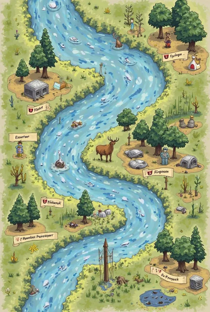 game: "} Guardians of the Basin"
 Game Objective :
Players must work as a team or individually to properly manage the resources of a watershed, asegurándose de que el Water se distribuanda de manera equitativa, se protejan los ecosistemas and se mantenga l...