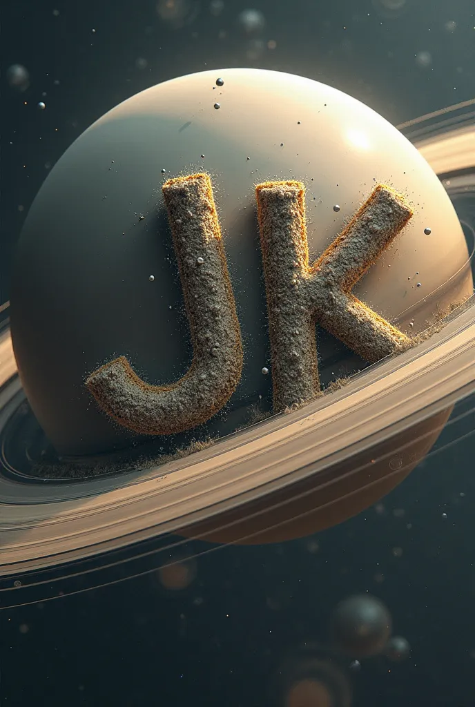 I want an image that mixes the letters j and k on a Saturn 