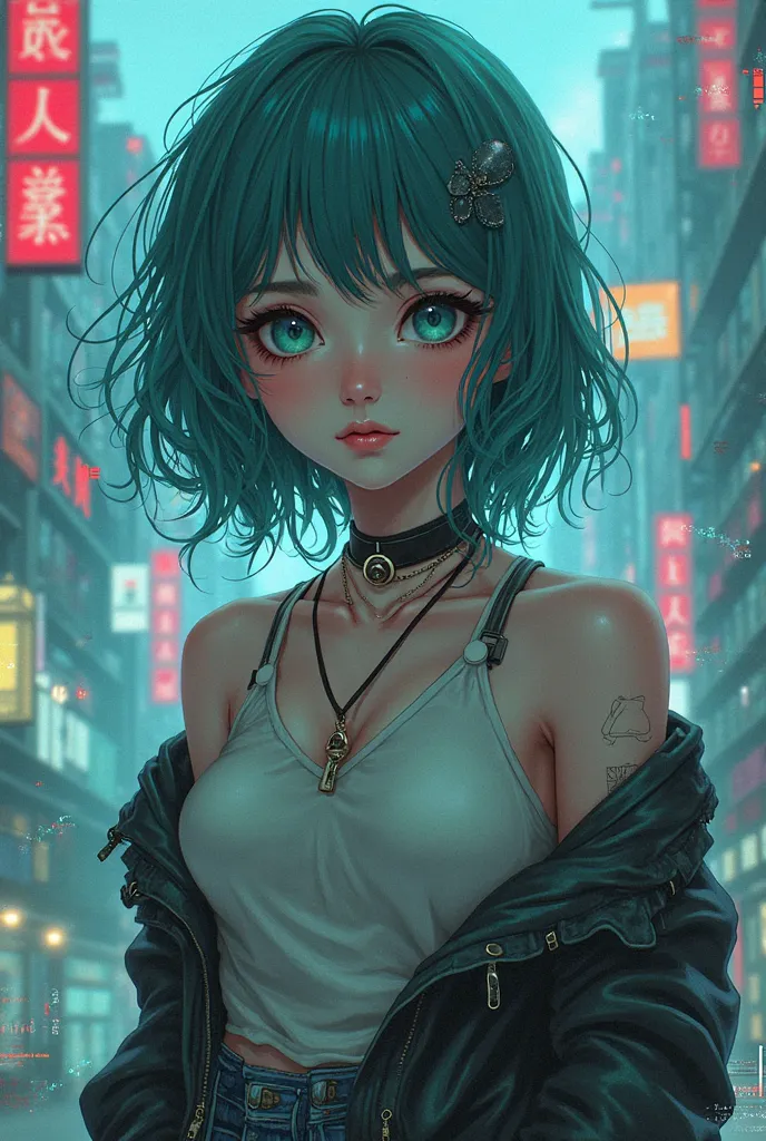 Y2K grunge anime girl wallpaper