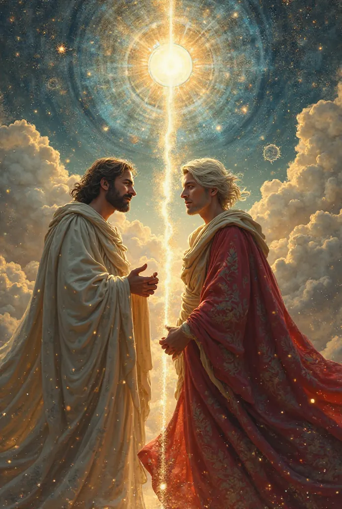 Image of Dante and Virgílio in paradise 