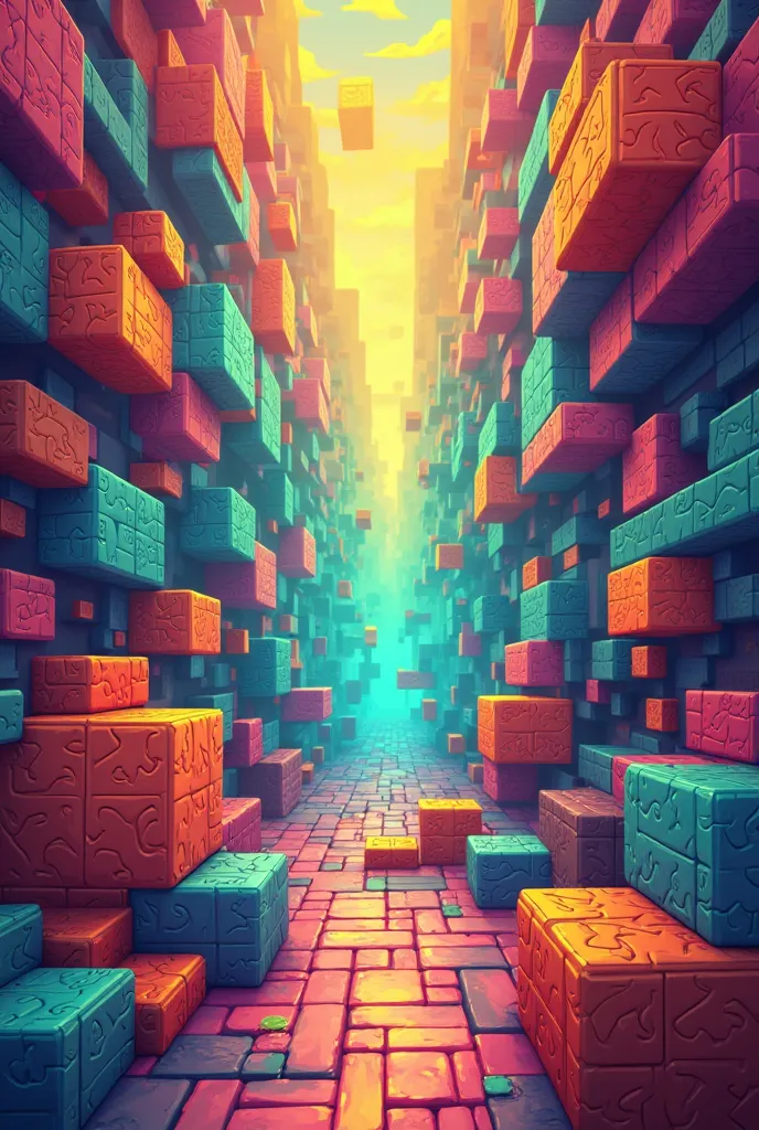 Create a background design: Block blast puzzle game colorful 