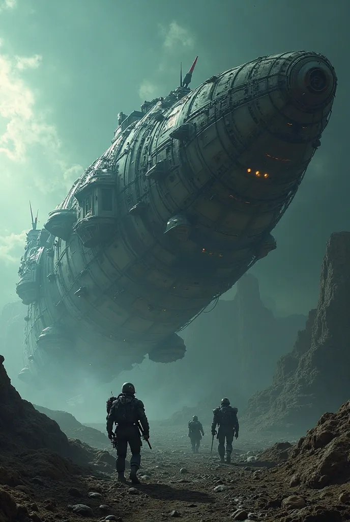 🎬 777777777ft long and 7777777ft wide and 3500ft high alien heavy armored space ark lowering rear door with commandos walking down ramp to hostile enemy planet surface,
"The Vampora Chronicles 2025:The Kavakee And The Zogo” 

Official Trailer
taking the sa...