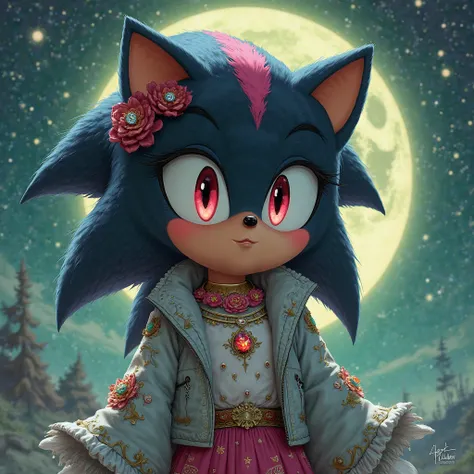 OC Angie Hedgehog ojos negros con pupilas de forma de corazón y diamante Ella lleva cabello negro con rayas rosado  ojos Esmeralda  ella llevando una una bufanda  chaqueta de color gris y una camisa de color blanca con letras japonesas de color rosa los se...