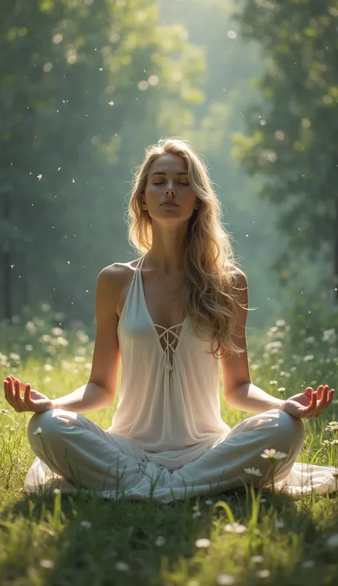 woman meditating and mentalizing