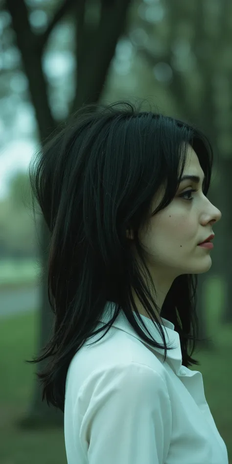 woman, black hair,