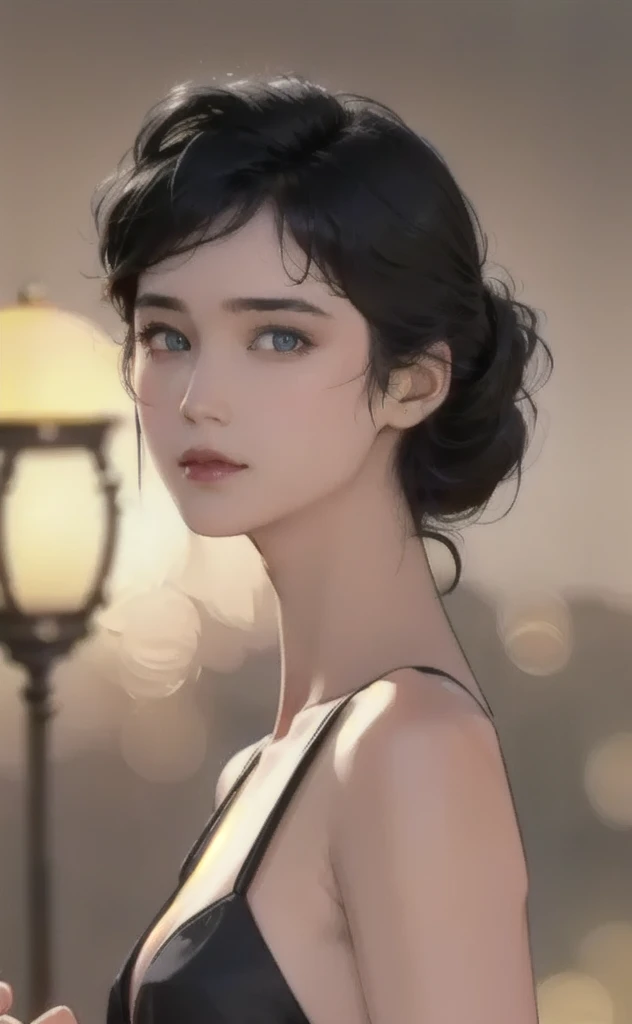 ( masterpiece:1.4, TOP QUALITY), (intricate details),  Unity 8K Wallpaper , very well detailed, beautiful、Midea, Perfect Lighting, (1 person), ( Lantern, blue eye, medium breasts),, dynamic pose, Dynamic Angle,  lipstick,  slim,  slim body, medium breasts,...