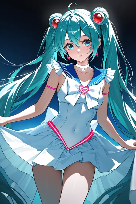 fused character, miku hatsune (vocaloid), and sailor moon