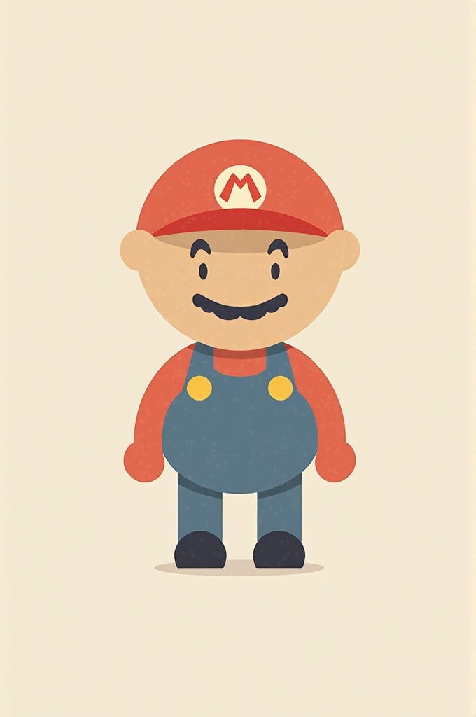 Steps to create the image:

1. **Draw a basic shape**:
   - Draw lines or shapes that suggest arms and legs. This will be the outline of Mario's head.

2. **Add the cap**:
   - Draw an arc or curve in the center of the circle, Creating the shape of the cap...