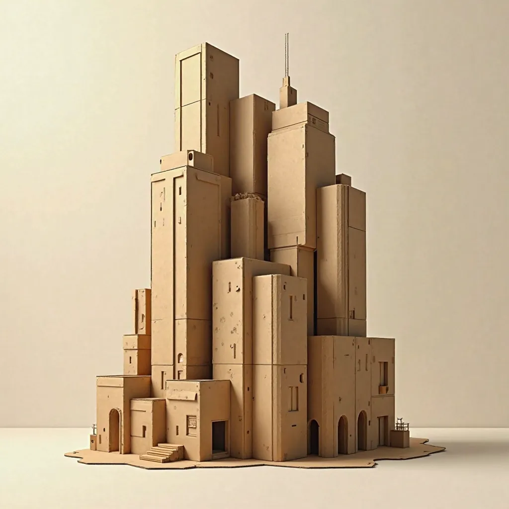 cardboard building, Do they have firm lines,  while artists have more delicate and ornate forms .