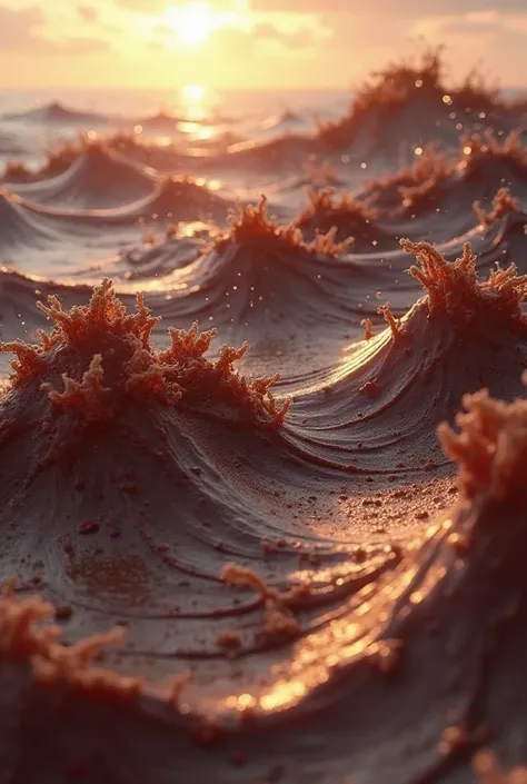 Add the chocolate waves 