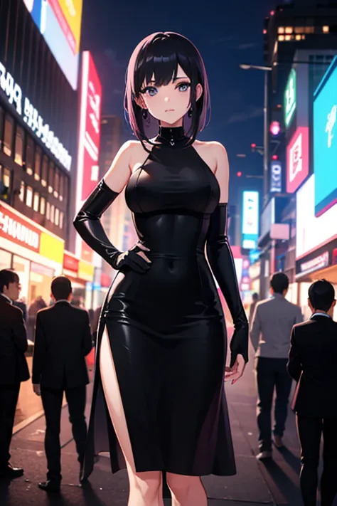 tight evening dress with a cyberpunk style