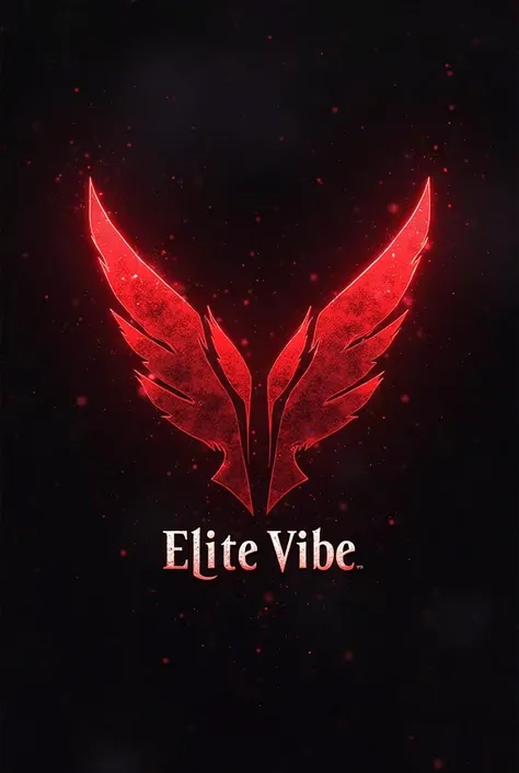 Make a gaming logo attack on titan single wings red colour and bottom the name is :Elite Vibe