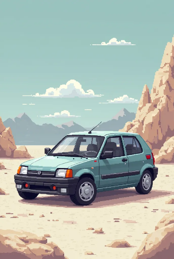 Pixel art of a car 