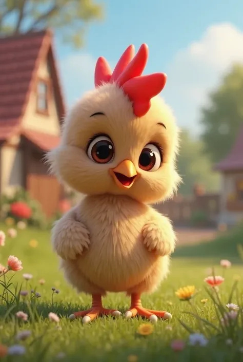 Create a pixar-style 3D image of a baby Galise Rooster