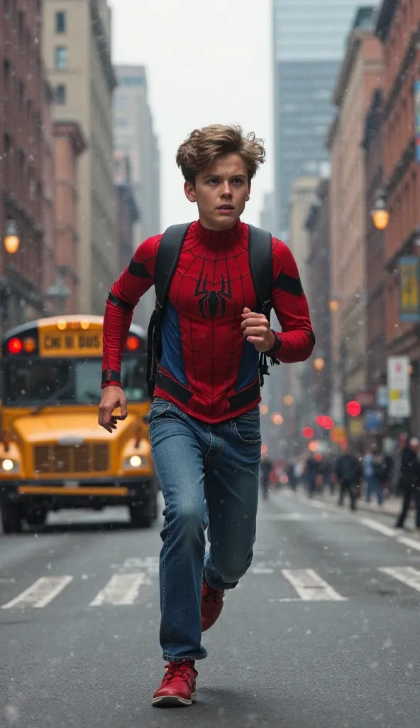 Make Peter Parker run after the school bus 