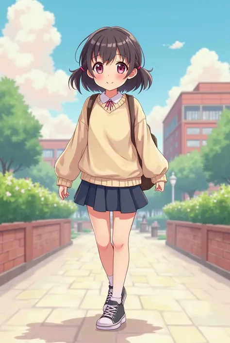 Cute looking college girl anime