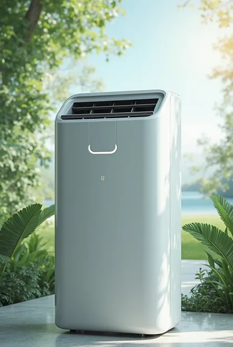 Give me an image of an air conditioner with a nice background to place advertising information 