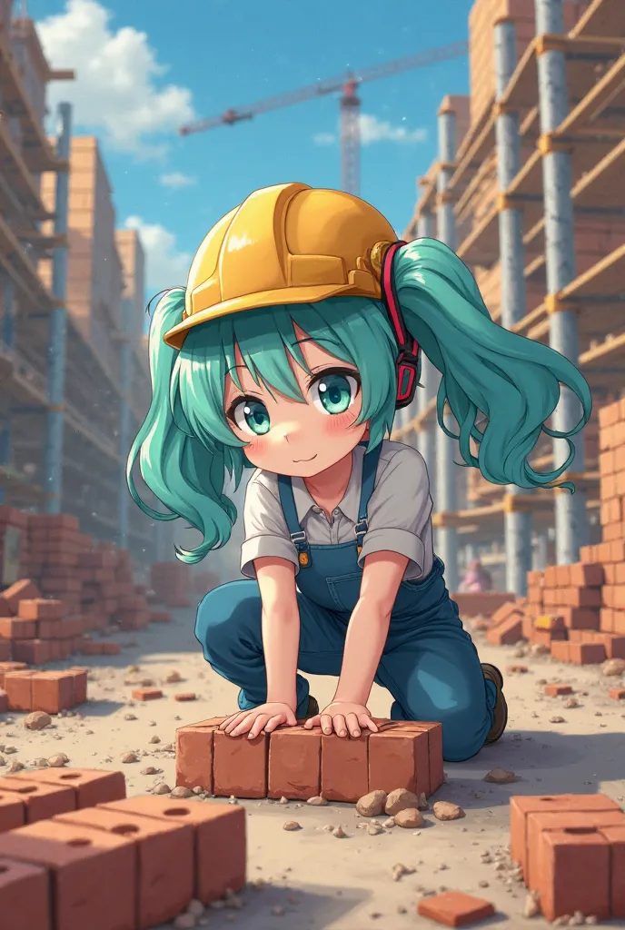 You could create an image of Hatsune Miku working as a bricklayer 