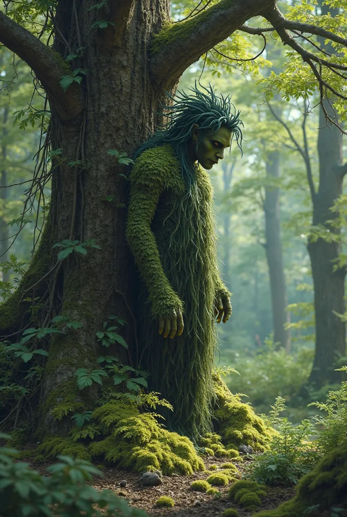  Scottish folklore , Ghillie Dhu is a mysterious and reclusive creature believed to inhabit the dense forests of the Highlands., scotland. He is a solitary and shy being, Ghillie Dhu is often represented as a tall, thin figure with.wild hair and moss-color...