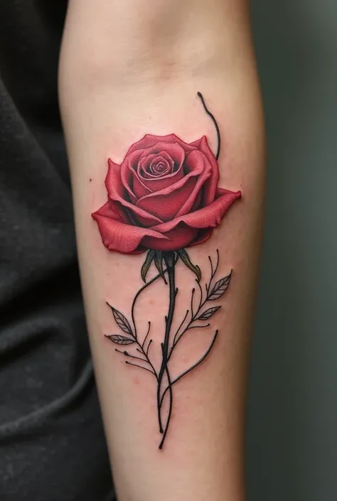 Rose semicolon tattoo 