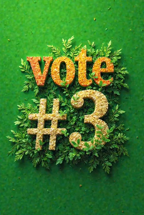 Phrase that says vote #3 color green