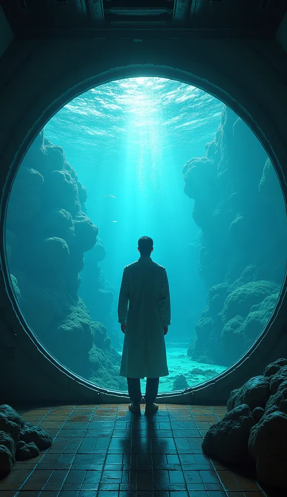 throw: you are a scientist and you woke up in a submarine, And you can see your feet, in the first person, And in front of you is a giant glass and you can see everything from under the sea 