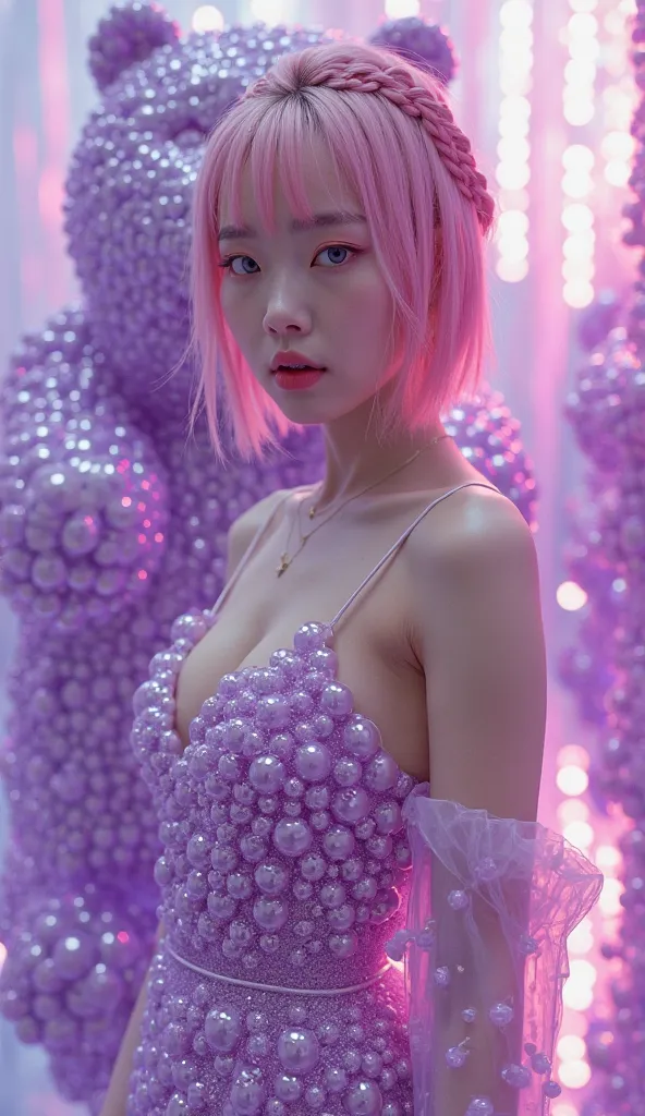 (Masterpiece, Best Quality: 1.2), (Realistic, Photorealistic: 1.4), High Resolution, RAW Photo, 8k, High Resolution, Ultra High Resolution, Cinematic Lighting,
A very cute Korean  girl is standing. Her face is a beautiful lolita. Her eyes are deep pink.
Ab...